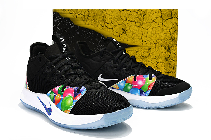 Nike Paul George III Black Colorful Blue Shoes - Click Image to Close